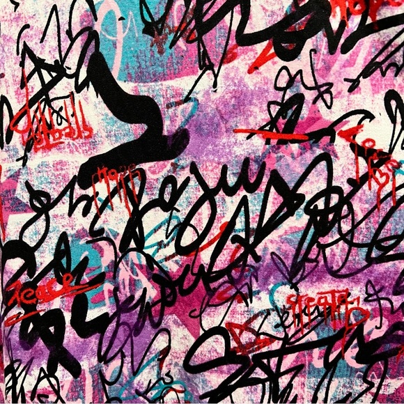 Rouge Collection 2XL Colorful Graffiti Street Art Graphic Sleeveless Maxi Dress - Picture 8 of 11